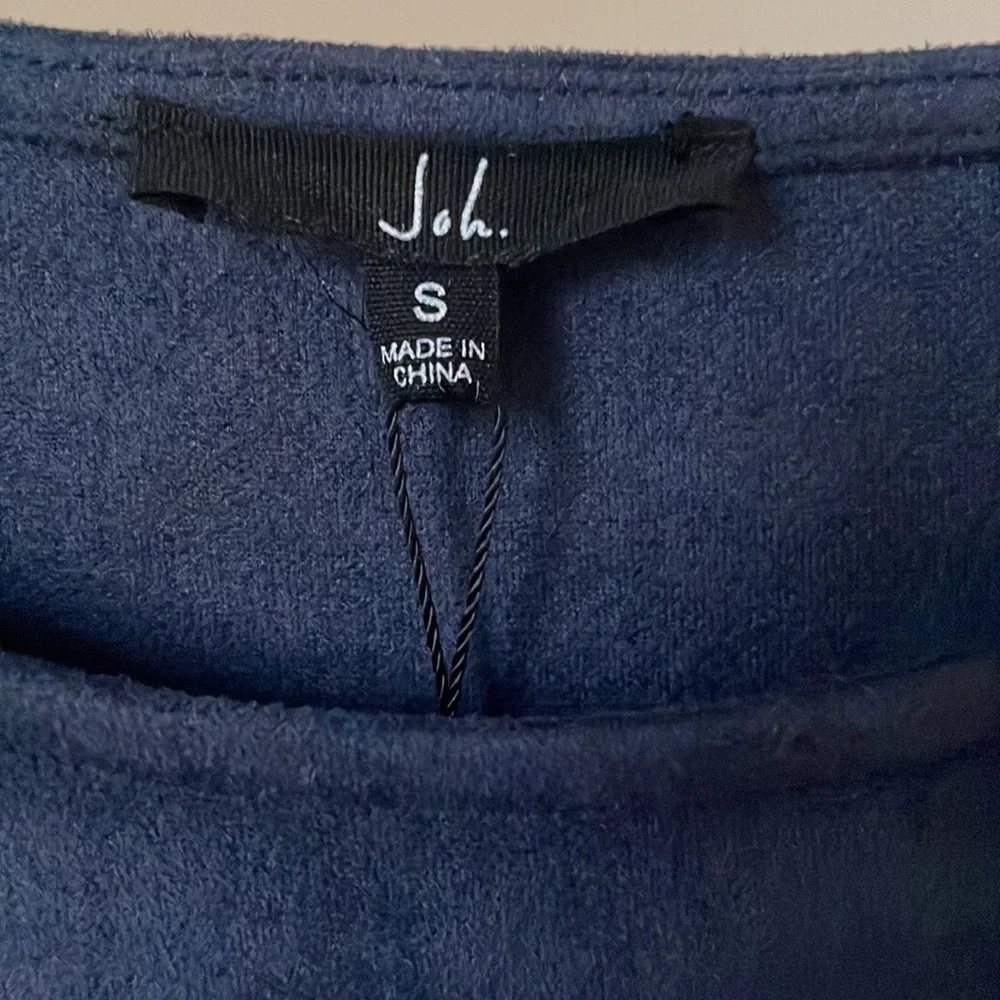 NWT Joh Apparel Size Small Faux Suede Navy Alize Tunic Dress - Picture 7 of 13